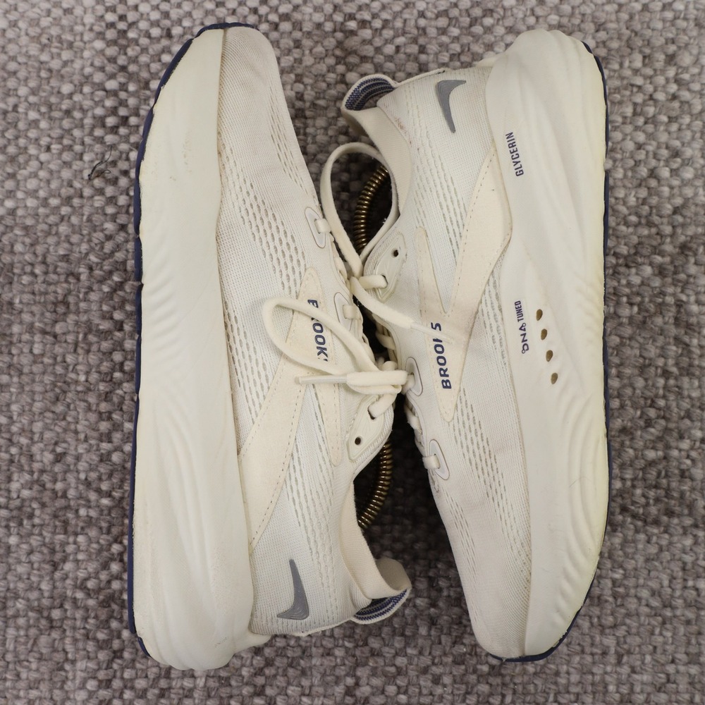 Brooks Glycerin 22 Cream White Navy Running Shoes 1204341B418 Womens 8 - Picture 6 of 8